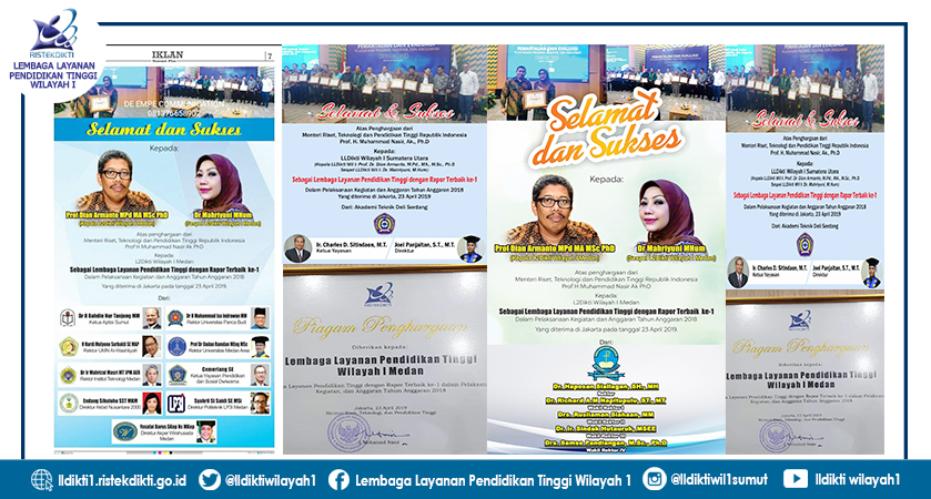 LLDIKTI WILAYAH I, RAIH PENGHARGAAN TERBAIK 1!