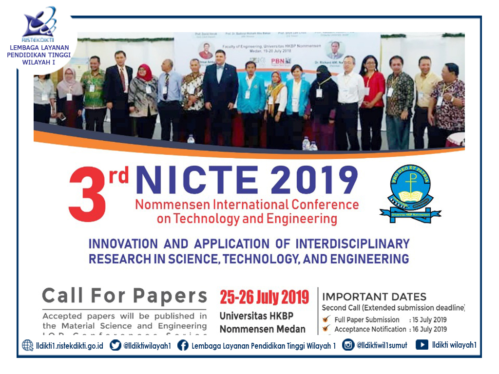 3rd Nommensen International Conference on Technology and Engineering 2019 (3rd NICTE 2019)