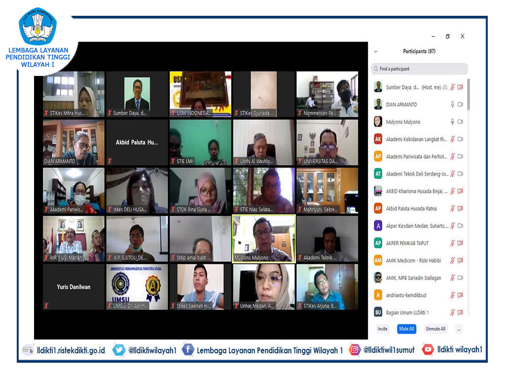 Video Conference LLDikti Wilayah I bersama Direktur Sumber Daya Kemendikbud