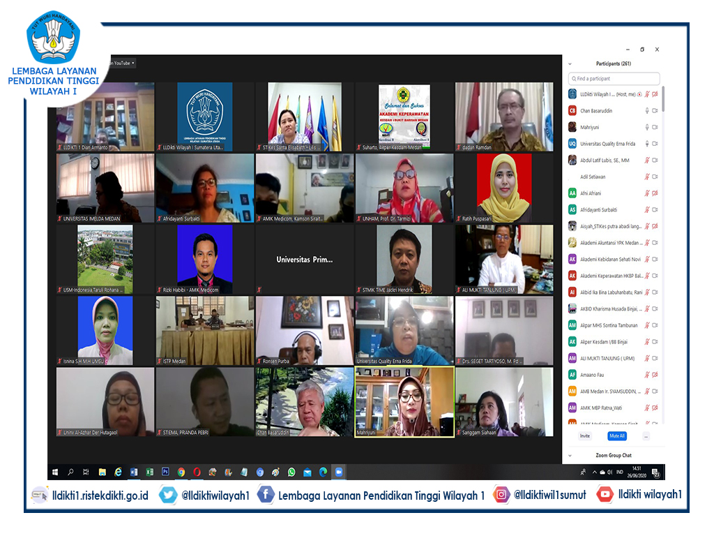 Video Conference LLDikti Wilayah I Sumut bersama Direktur Dewan Eksekutif BAN-PT