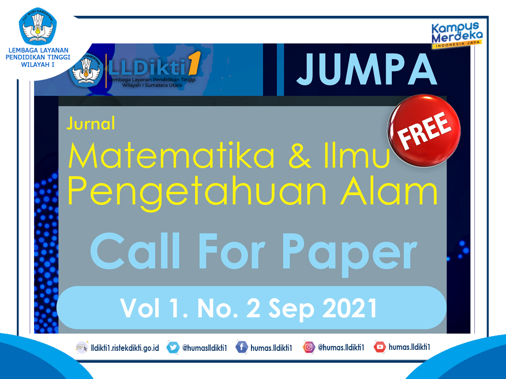 Call for Paper Jurnal Matematika Dan Ilmu Pengetahuan Alam LLDikti Wilayah 1 (JUMPA)