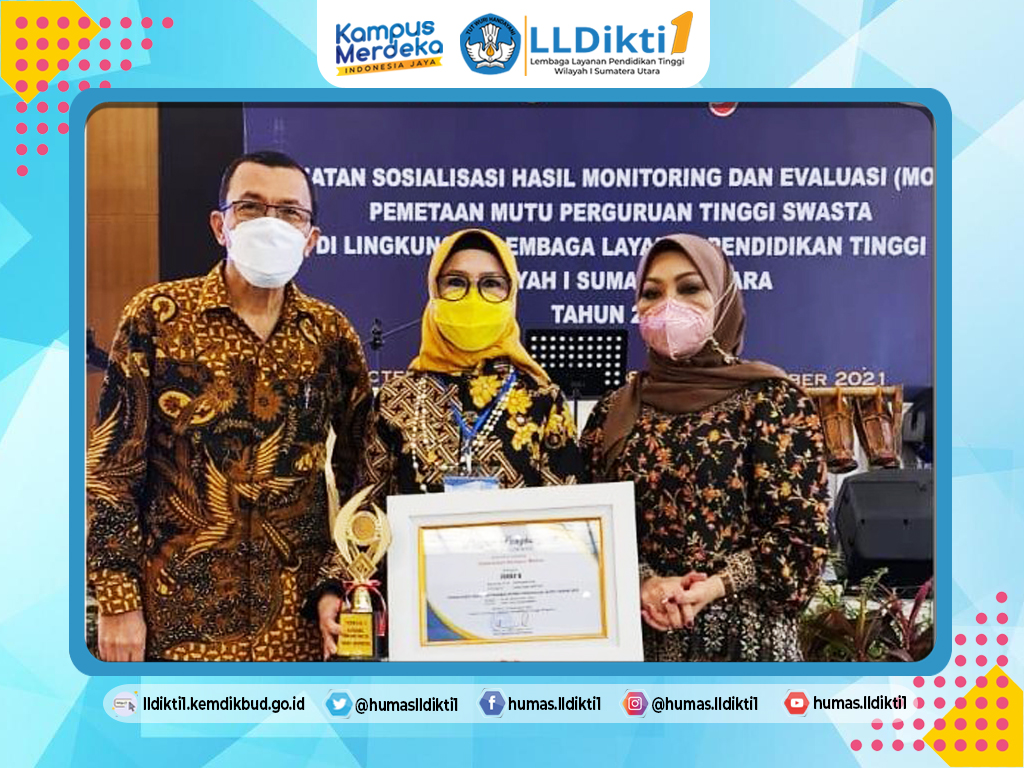 Penghargaan Untuk Universitas Harapan Medan Pada Sosialisasi Hasil Monev Pemetaan Mutu PTS 2021