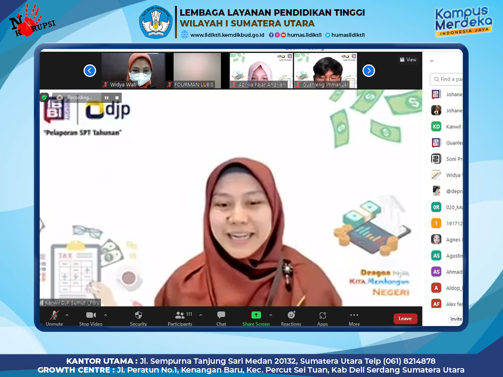 BEM UNIVERSITAS IBBI GELAR WEBINAR PELAPORAN SPT TAHUNAN