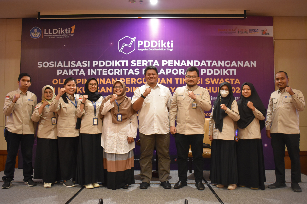LLDikti Wilayah I Gelar Sosialisasi Pangkalan Data Pendidikan Tinggi serta Penandatanganan Pakta Integritas Pelaporan PDDikti 