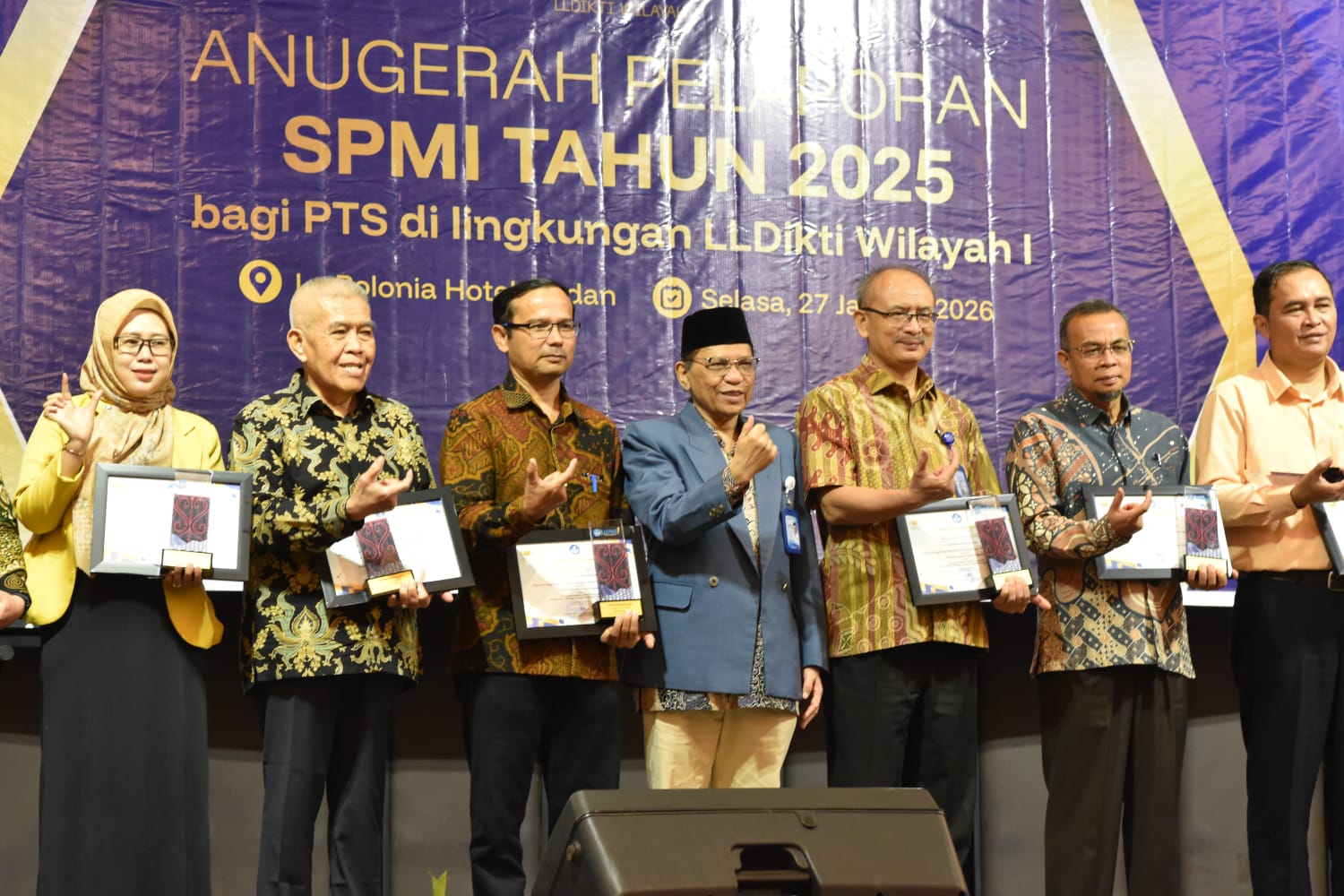 LLDikti Wilayah I Serahkan 203 Penghargaan pada Anugerah SPMI 2025 