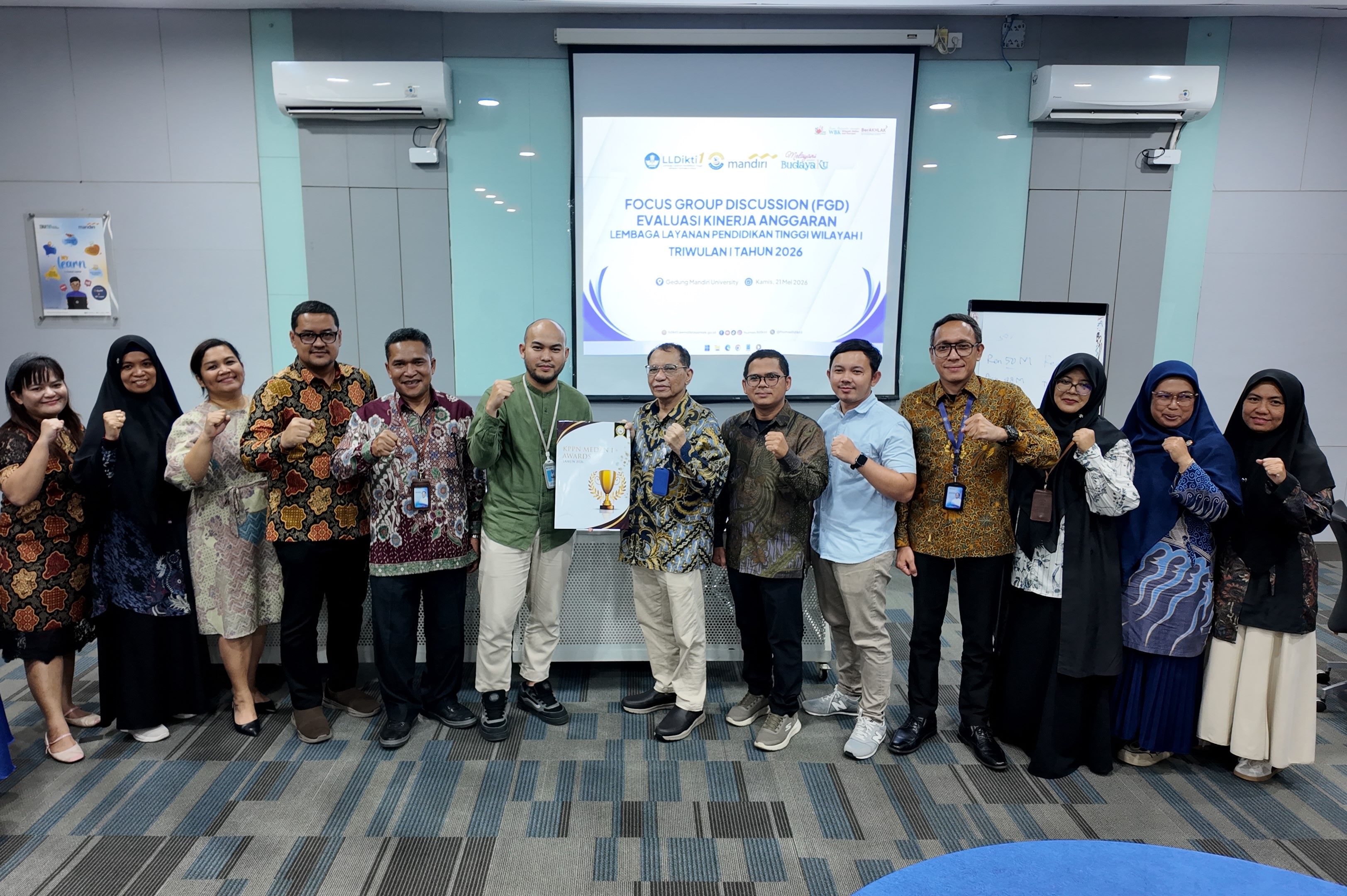 LLDikti Wilayah I Medan Raih Penghargaan Peringkat Terbaik Implementasi Full CMS dari Kemenkeu RI
